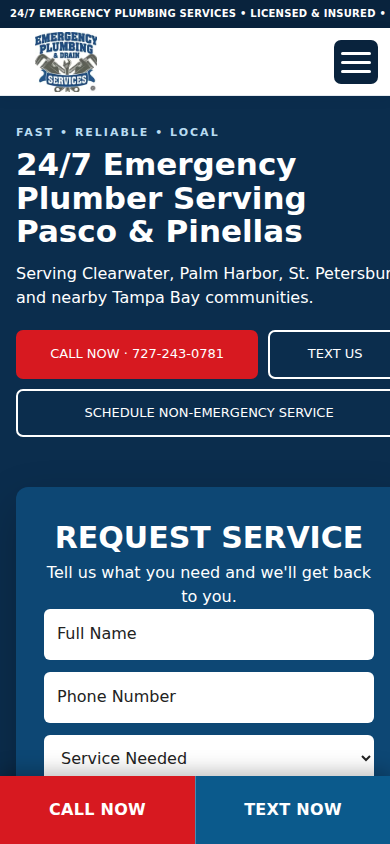 Mobile ιστοσελίδα Emergency Plumbing And Drain Services